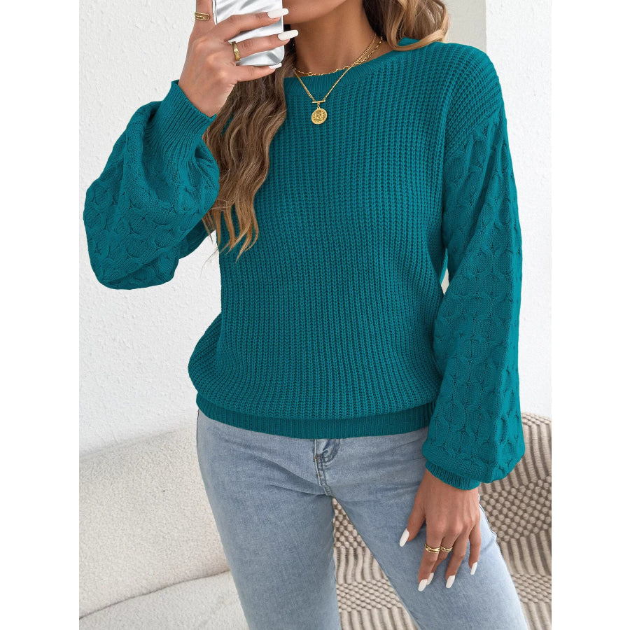 Textured Dropped Shoulder Sweater Apparel and Accessories