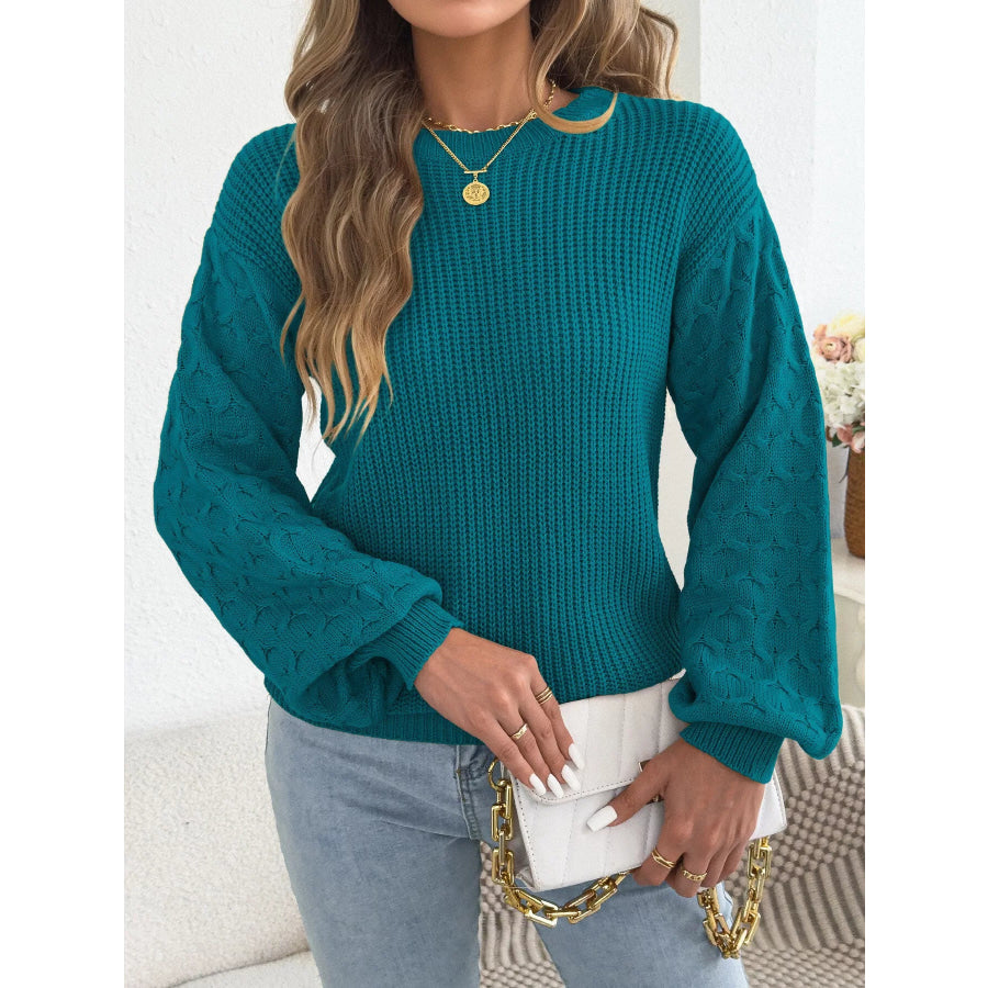 Textured Dropped Shoulder Sweater Apparel and Accessories