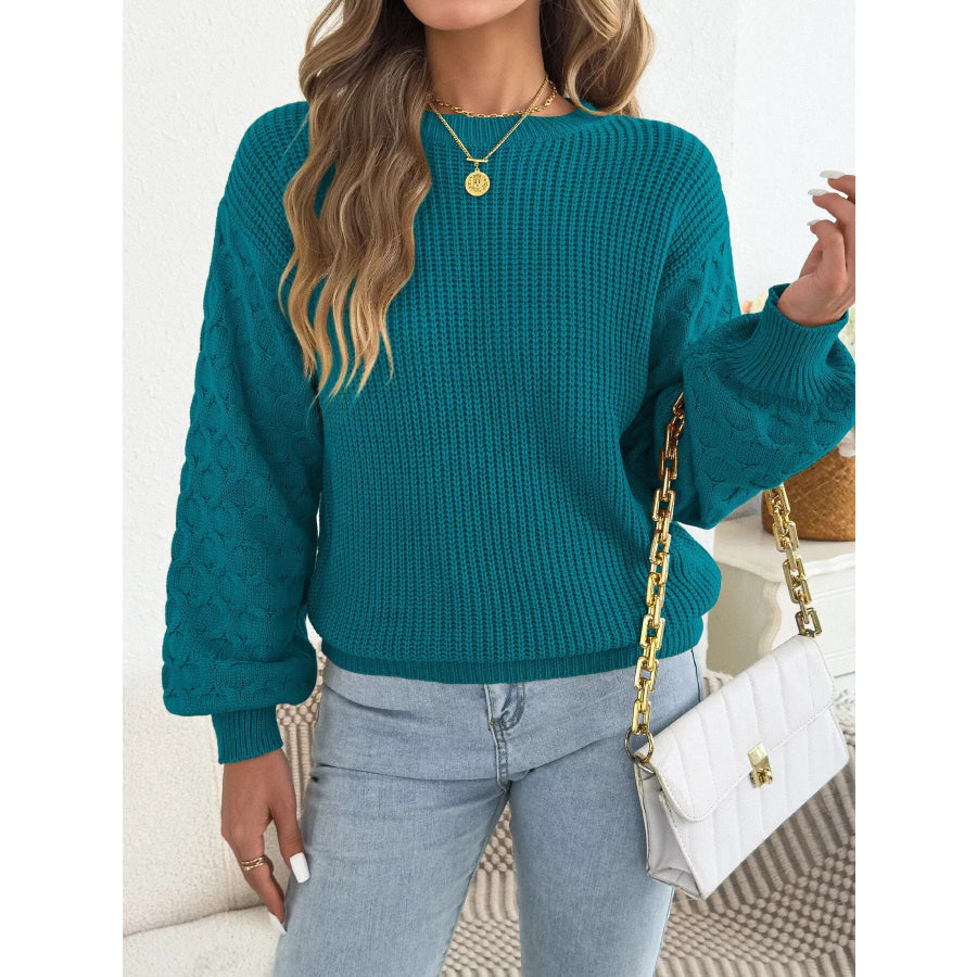 Textured Dropped Shoulder Sweater Apparel and Accessories