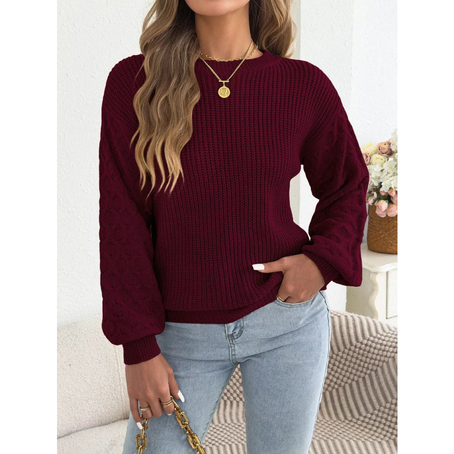 Textured Dropped Shoulder Sweater Apparel and Accessories