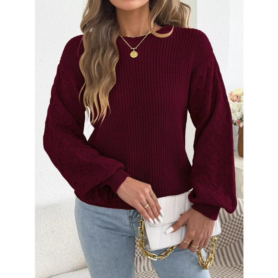 Textured Dropped Shoulder Sweater Apparel and Accessories