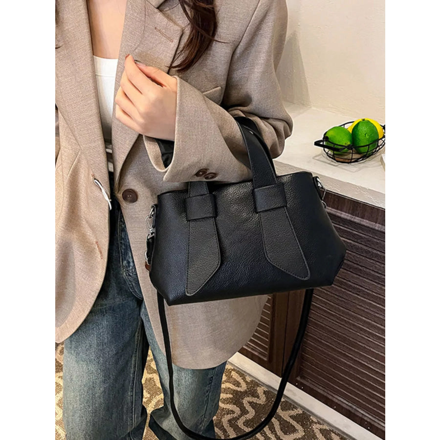 Textured Faux Leather Crossbody Bag Apparel and Accessories