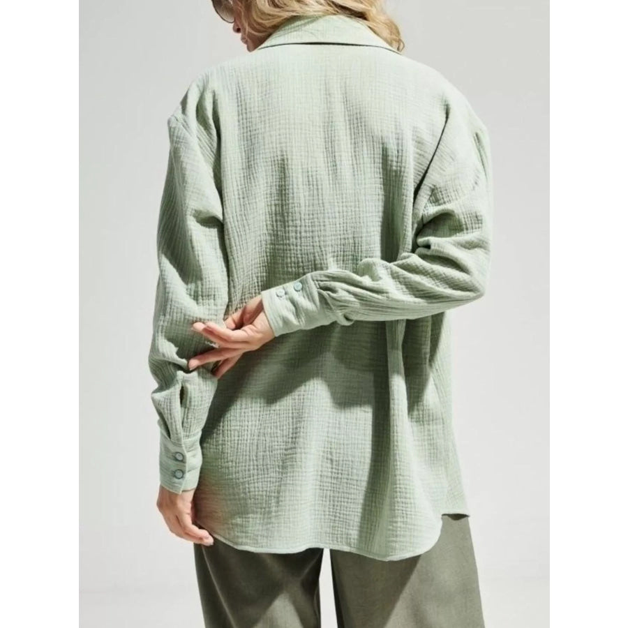Textured Gauze Button-Down Shirt Apparel and Accessories