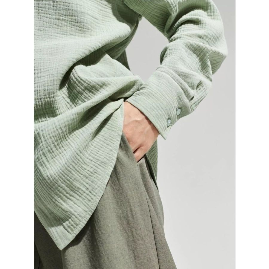 Textured Gauze Button-Down Shirt Apparel and Accessories