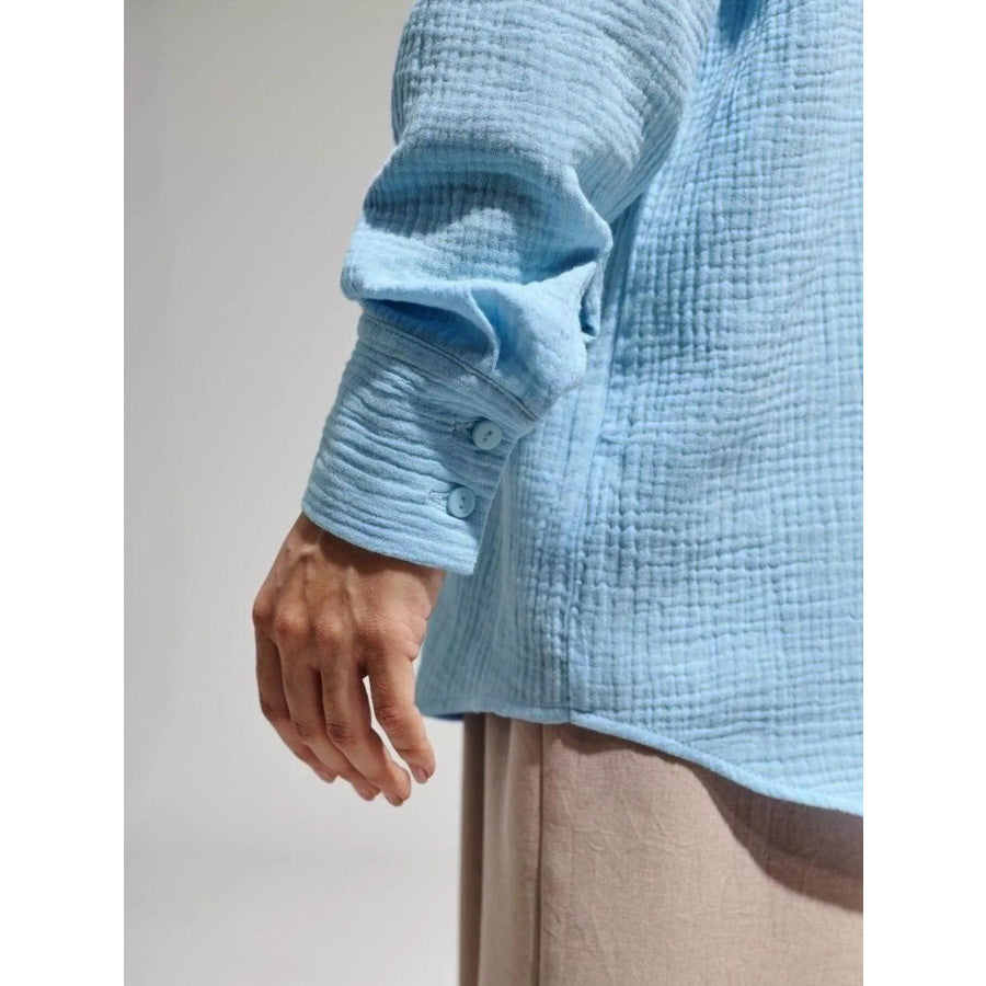 Textured Gauze Button-Down Shirt Apparel and Accessories