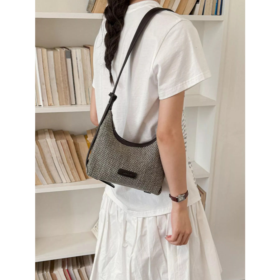 Textured Hobo Shoulder Bag Dark Gray / onesize Apparel and Accessories