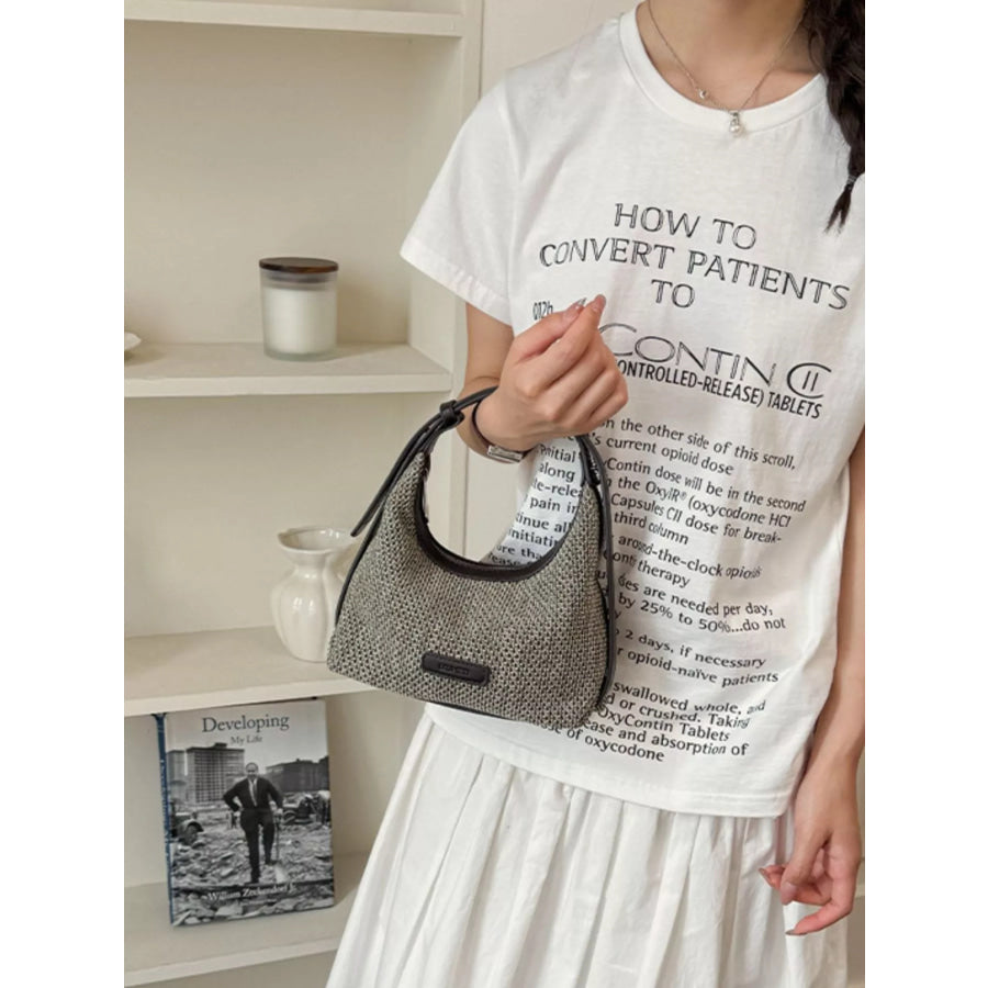 Textured Hobo Shoulder Bag Dark Gray / onesize Apparel and Accessories