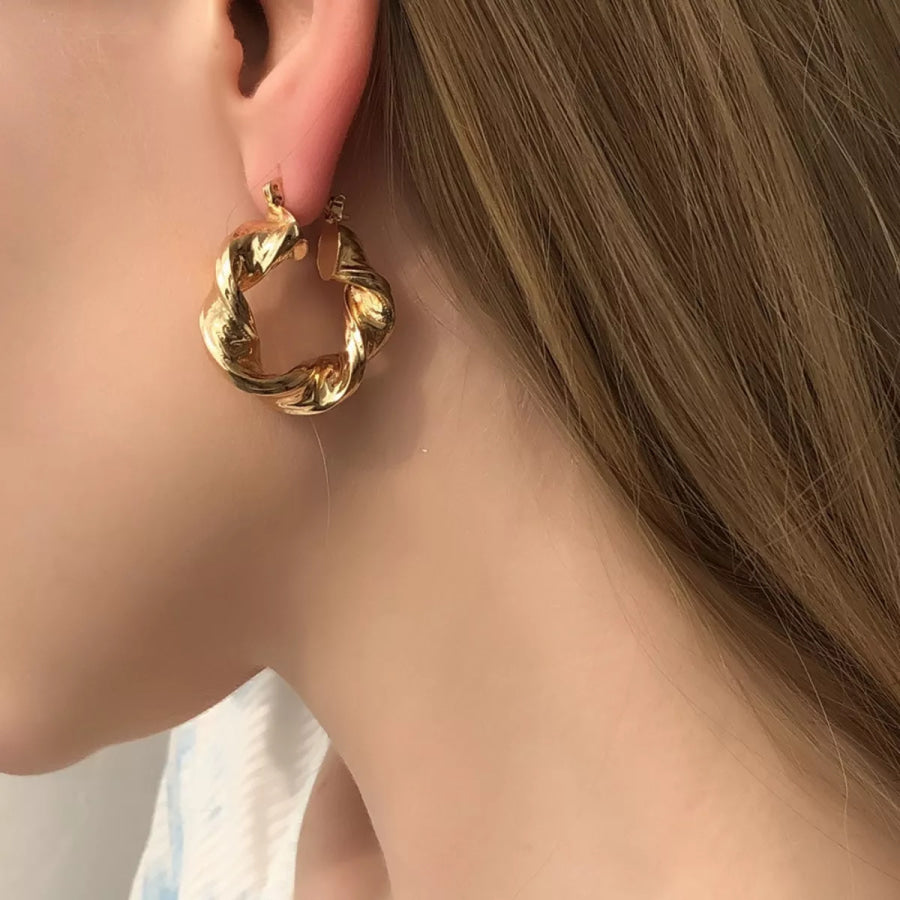 Textured Hoop Earrings Apparel and Accessories