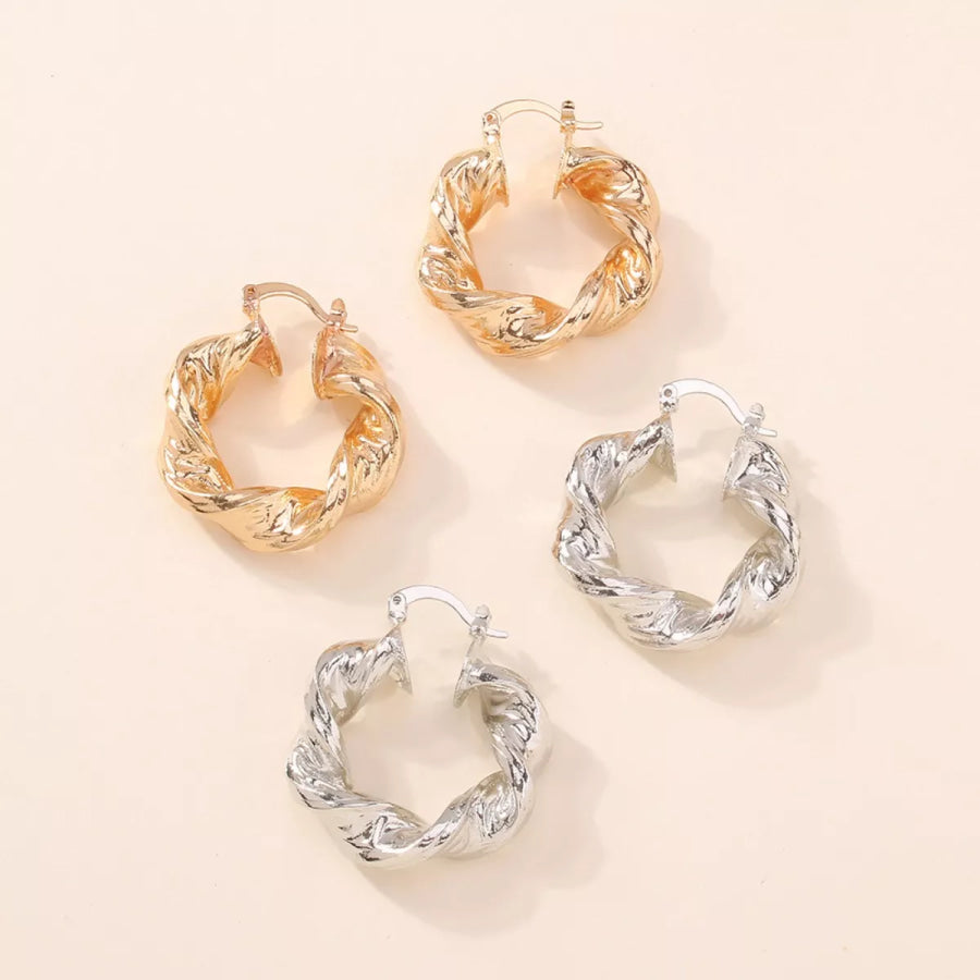 Textured Hoop Earrings Apparel and Accessories