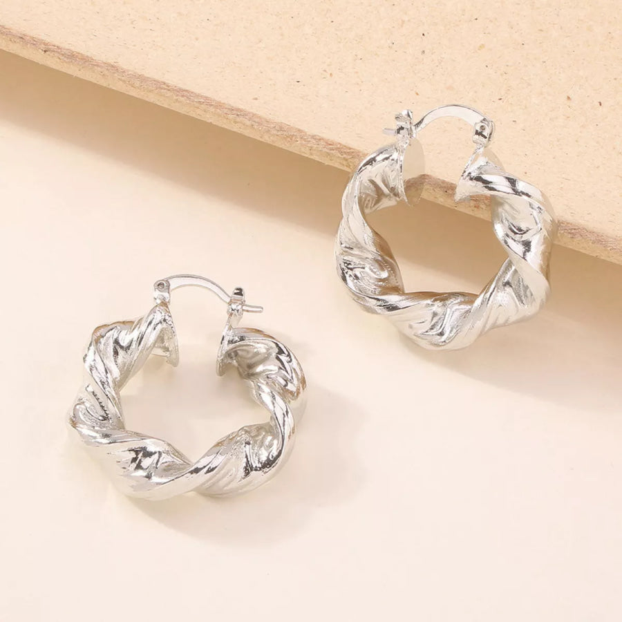 Textured Hoop Earrings Apparel and Accessories