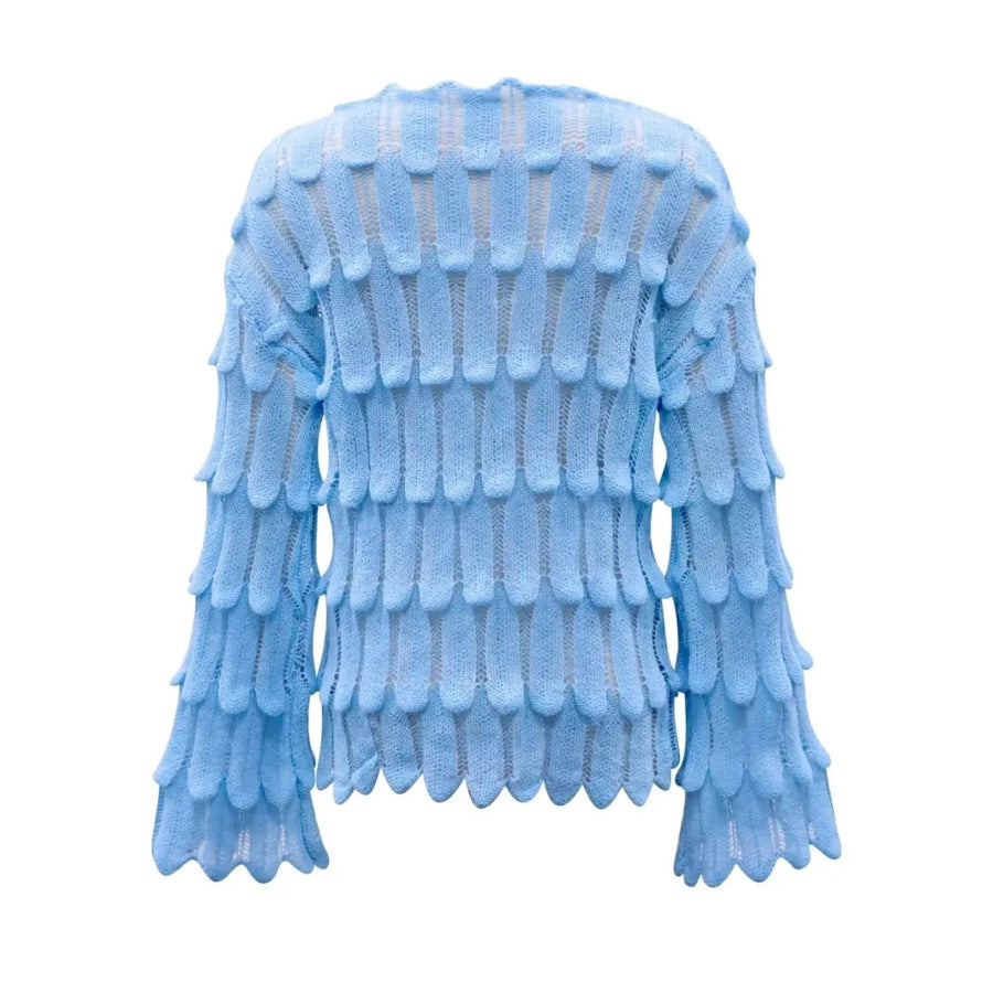 Textured Knit Bell Sleeve Knit Top Apparel and Accessories