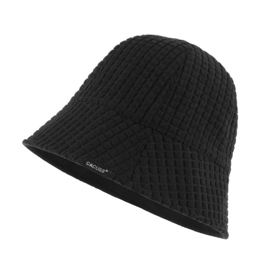 Textured Knit Bucket Hat Black / One Size Apparel and Accessories