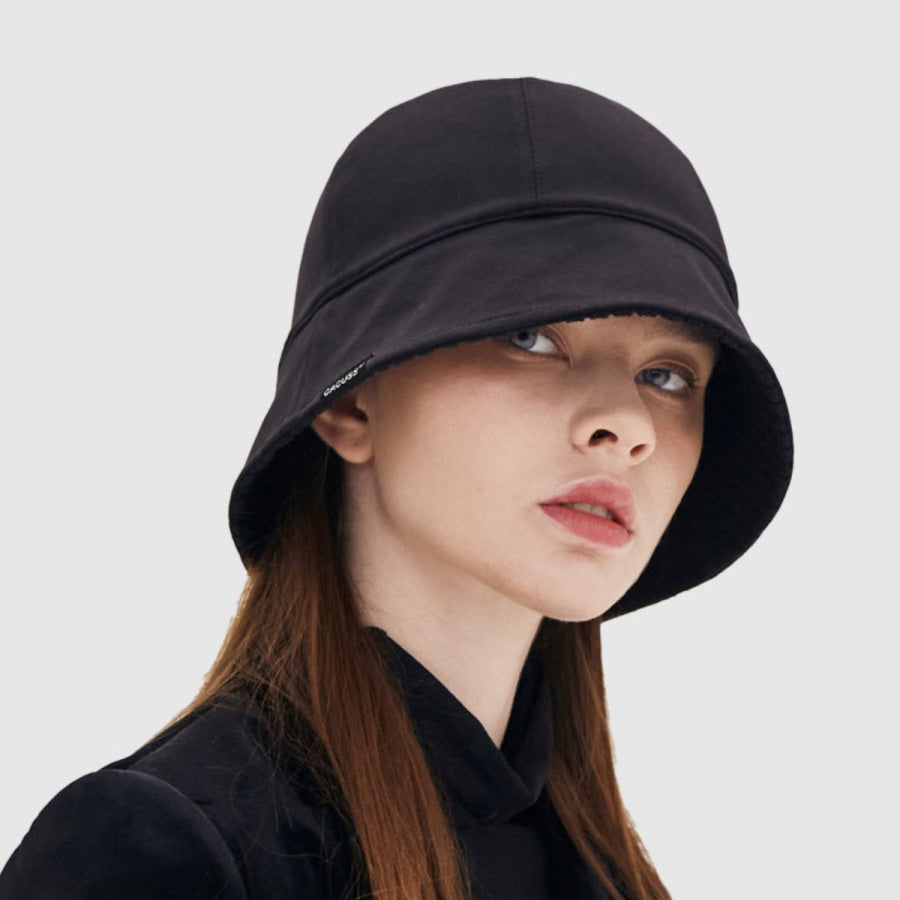 Textured Knit Bucket Hat Black / One Size Apparel and Accessories