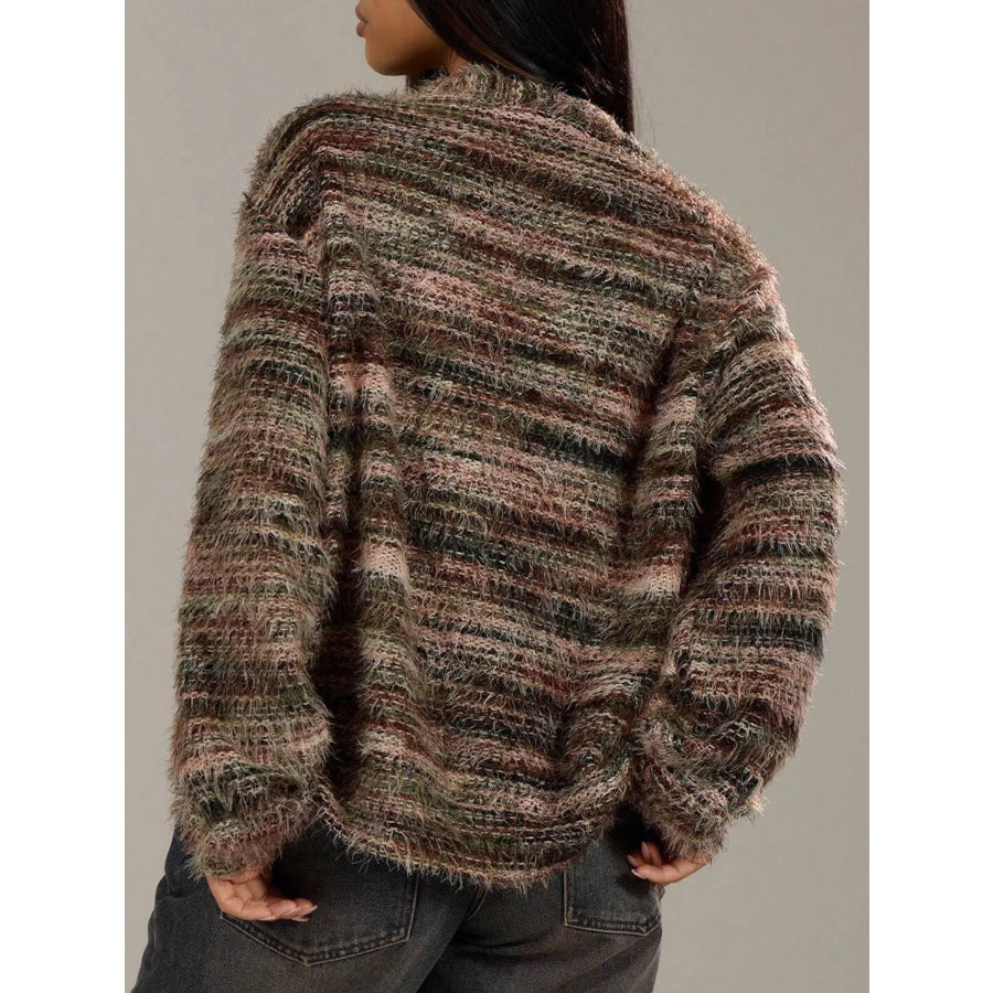 Textured Knit Button-Down Cardigan Apparel and Accessories