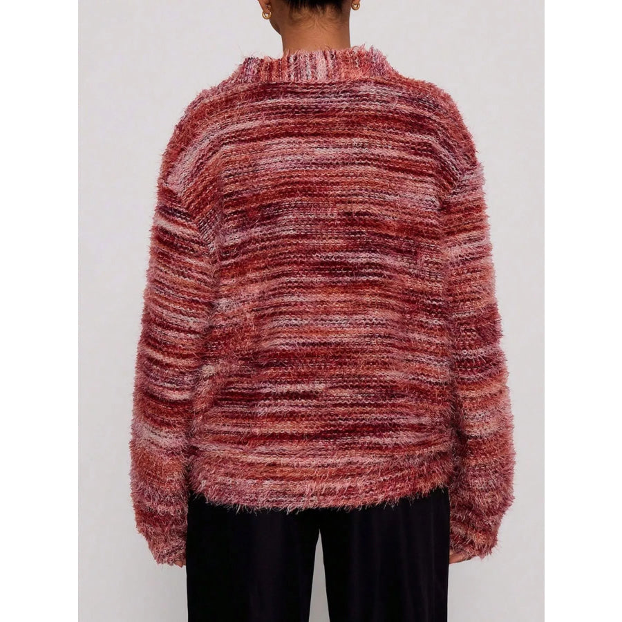 Textured Knit Button-Down Cardigan Apparel and Accessories