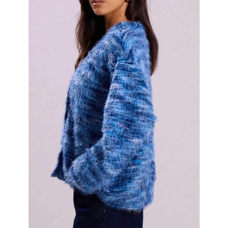 Textured Knit Button-Down Cardigan Apparel and Accessories