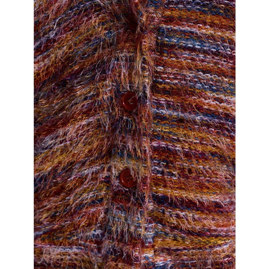 Textured Knit Button-Down Cardigan Apparel and Accessories