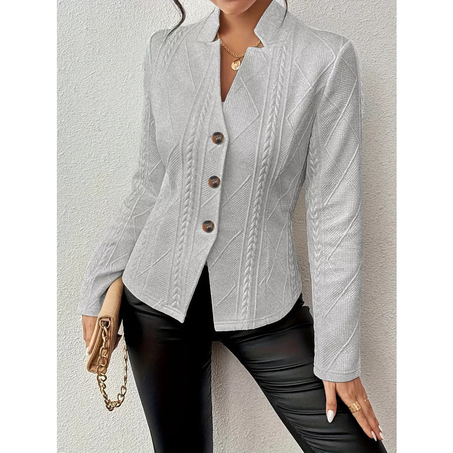 Textured Knit Button-Front Blazer Apparel and Accessories