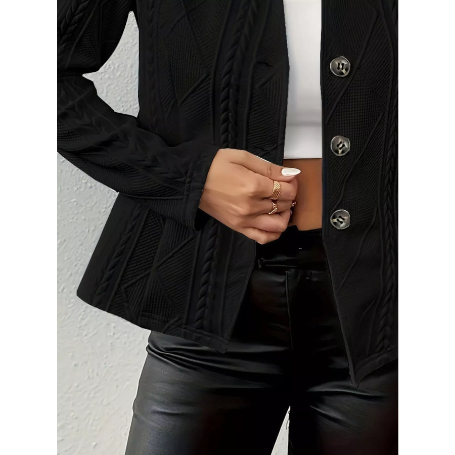 Textured Knit Button-Front Blazer Apparel and Accessories