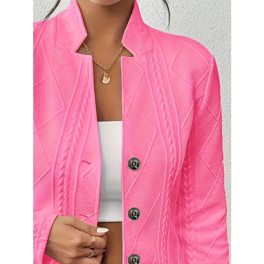 Textured Knit Button-Front Blazer Apparel and Accessories