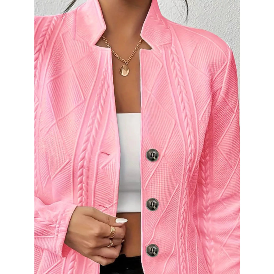 Textured Knit Button-Front Blazer Apparel and Accessories