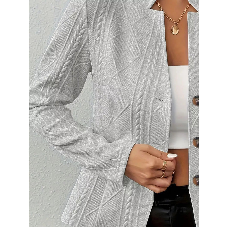 Textured Knit Button-Front Blazer Apparel and Accessories