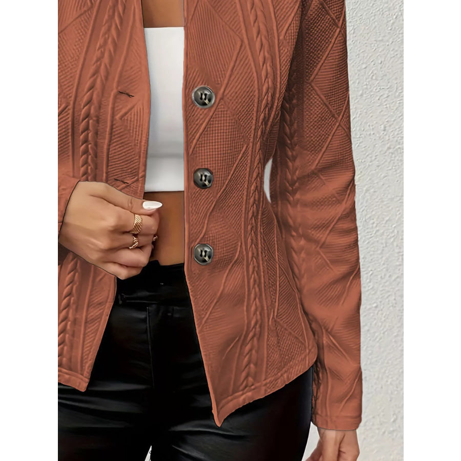 Textured Knit Button-Front Blazer Apparel and Accessories