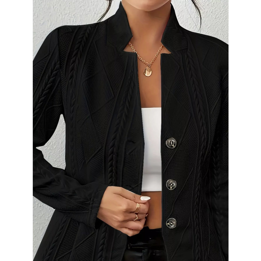 Textured Knit Button-Front Blazer Apparel and Accessories