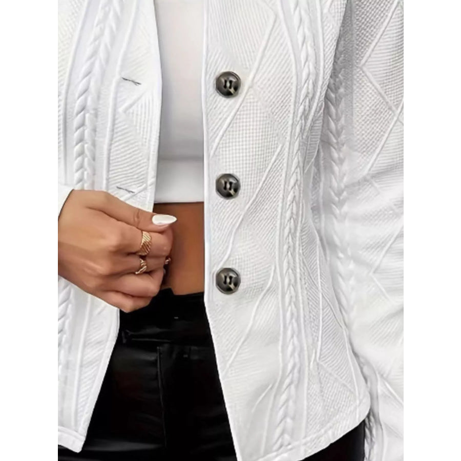 Textured Knit Button-Front Blazer Apparel and Accessories
