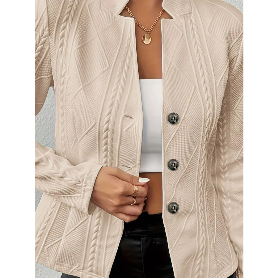 Textured Knit Button-Front Blazer Apparel and Accessories