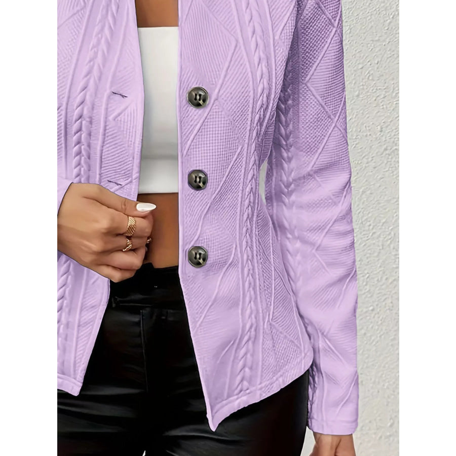 Textured Knit Button-Front Blazer Apparel and Accessories
