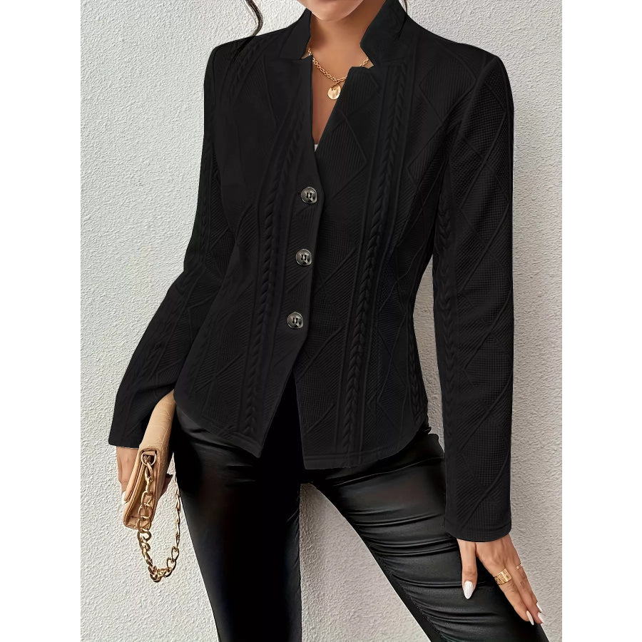Textured Knit Button-Front Blazer Apparel and Accessories