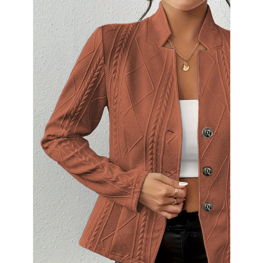 Textured Knit Button-Front Blazer Apparel and Accessories