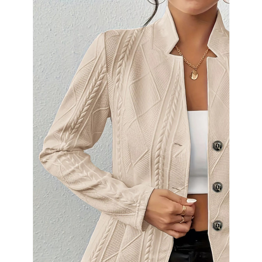 Textured Knit Button-Front Blazer Apparel and Accessories