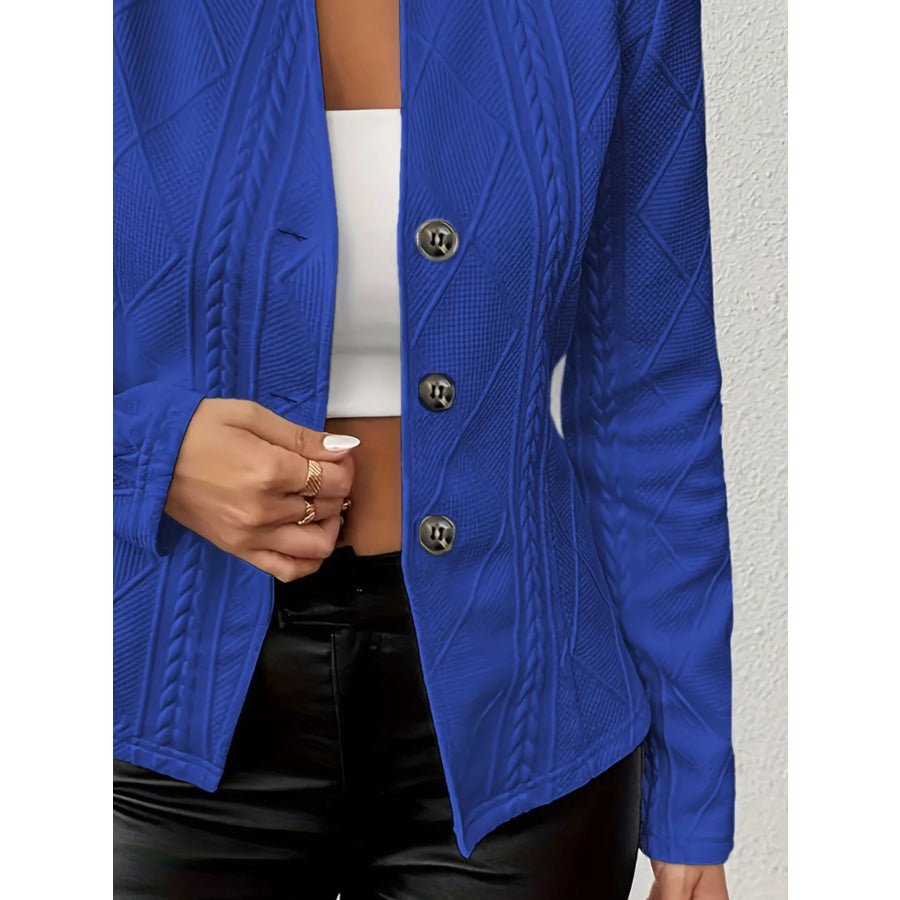 Textured Knit Button-Front Blazer Apparel and Accessories