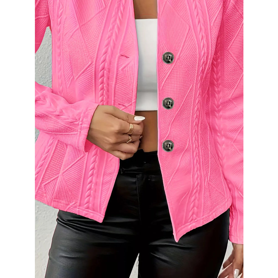 Textured Knit Button-Front Blazer Apparel and Accessories