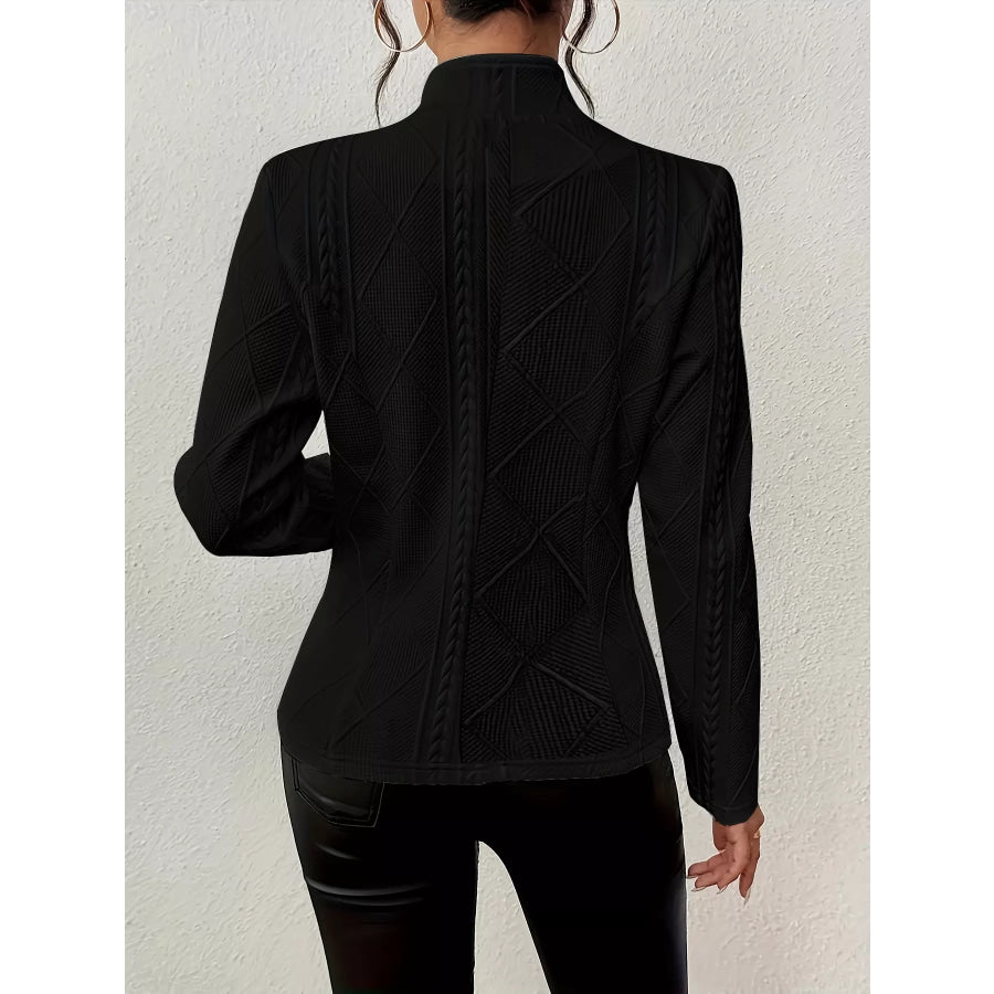 Textured Knit Button-Front Blazer Apparel and Accessories