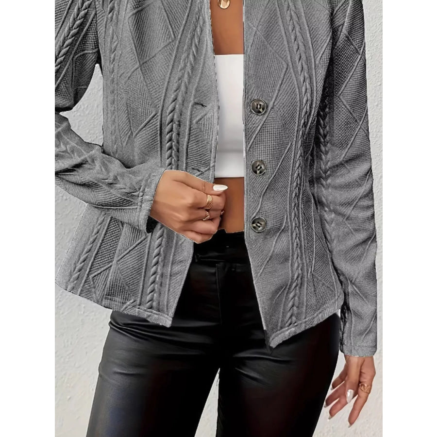 Textured Knit Button-Front Blazer Apparel and Accessories