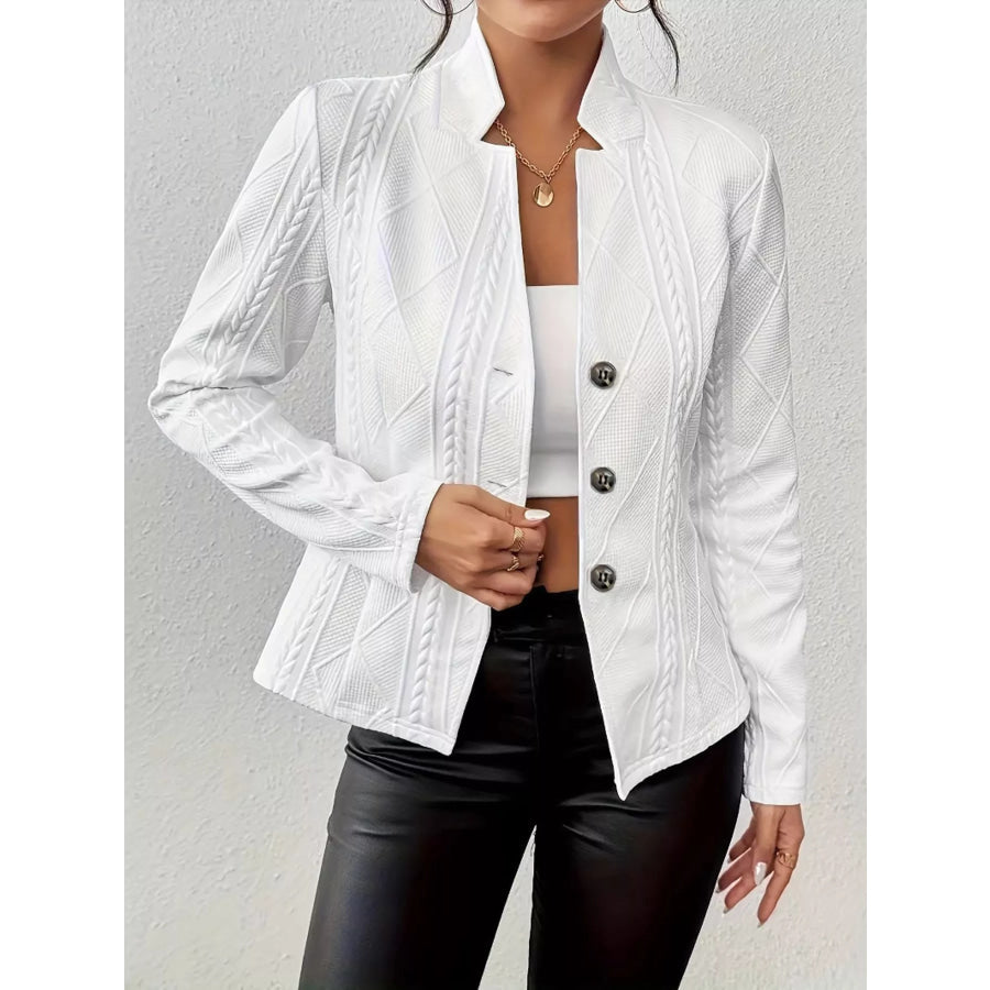Textured Knit Button-Front Blazer Apparel and Accessories