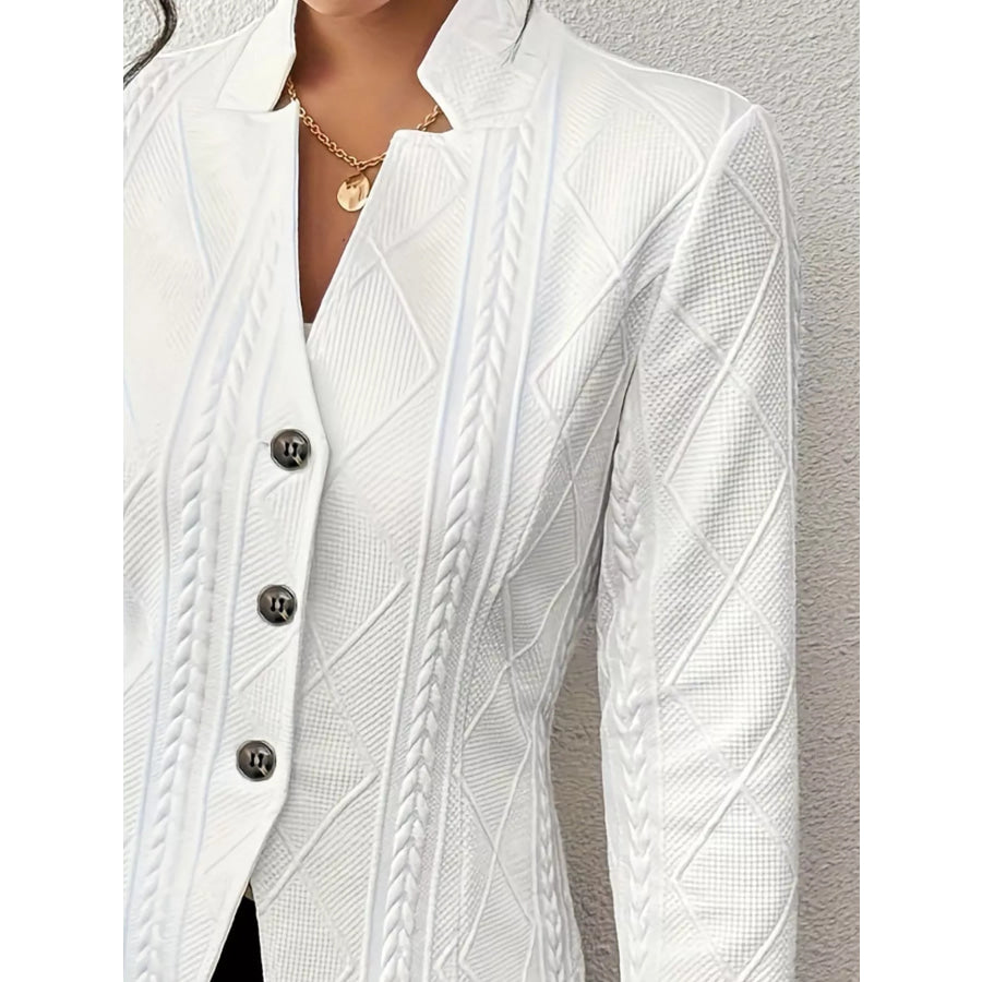Textured Knit Button-Front Blazer Apparel and Accessories
