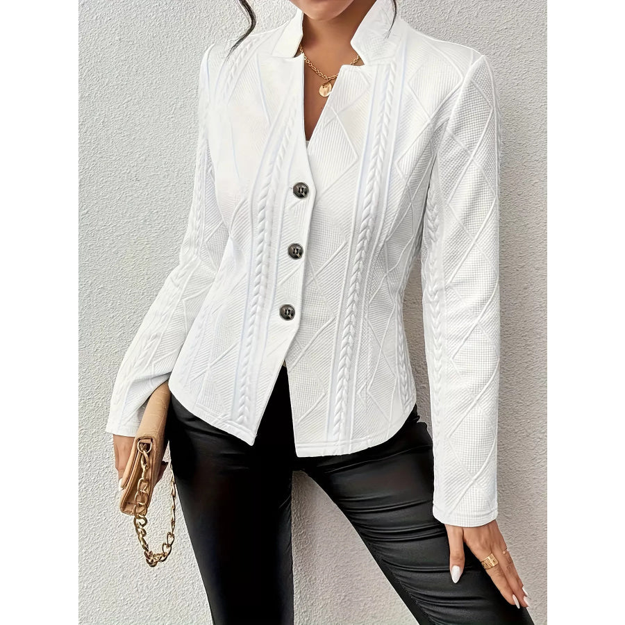 Textured Knit Button-Front Blazer Apparel and Accessories