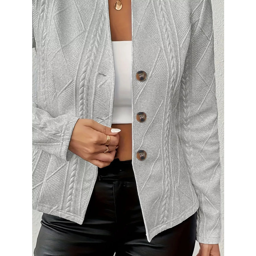 Textured Knit Button-Front Blazer Apparel and Accessories