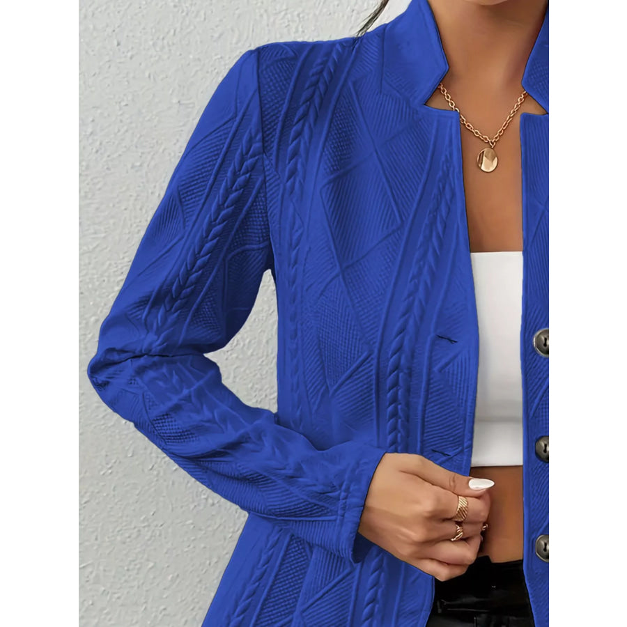 Textured Knit Button-Front Blazer Apparel and Accessories