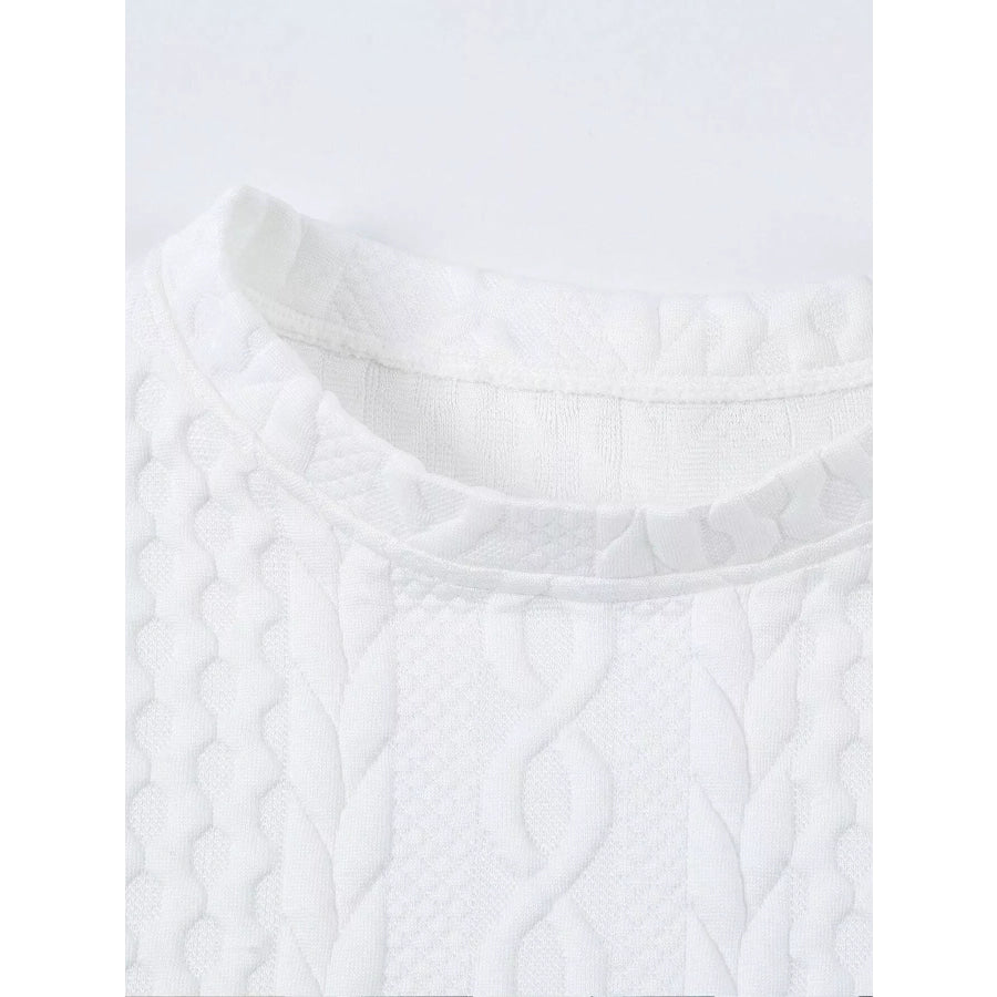 Textured Knit Crewneck Sweatshirt Apparel and Accessories
