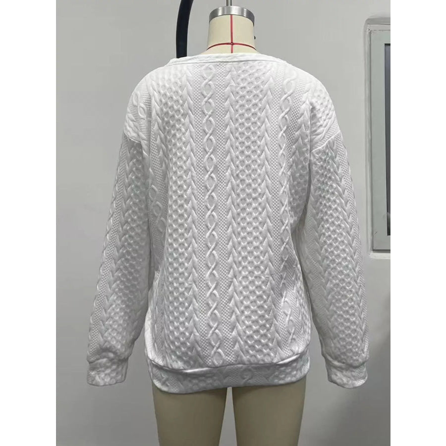 Textured Knit Crewneck Sweatshirt Apparel and Accessories