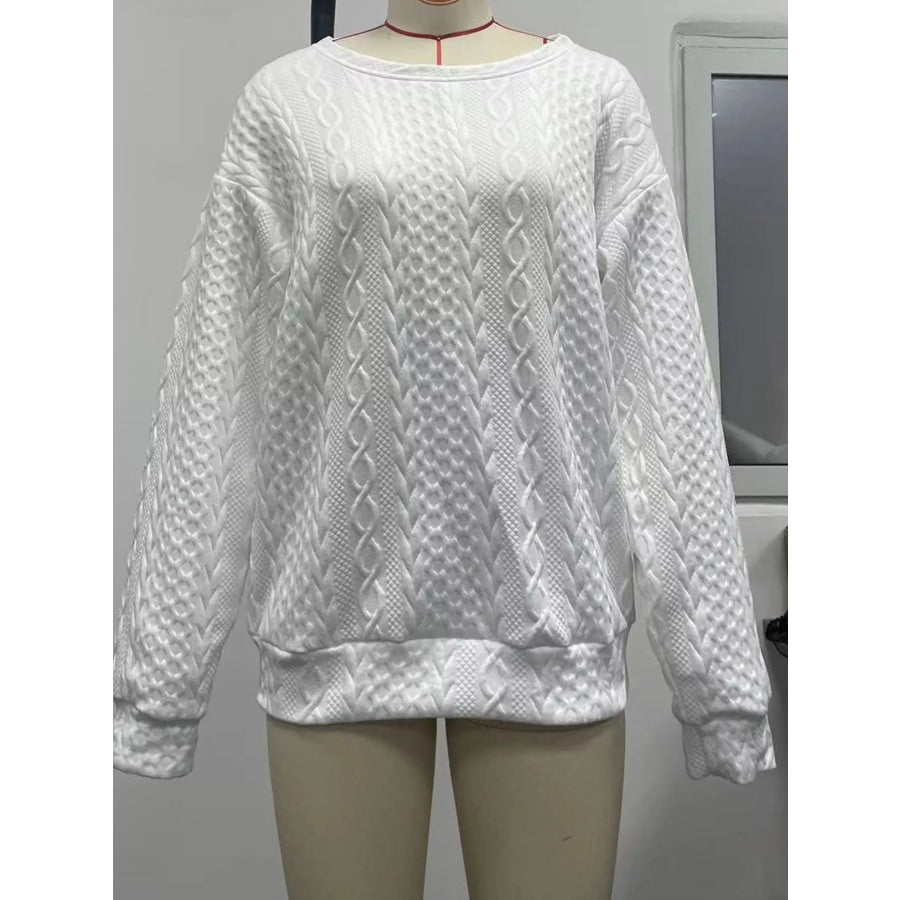 Textured Knit Crewneck Sweatshirt Apparel and Accessories