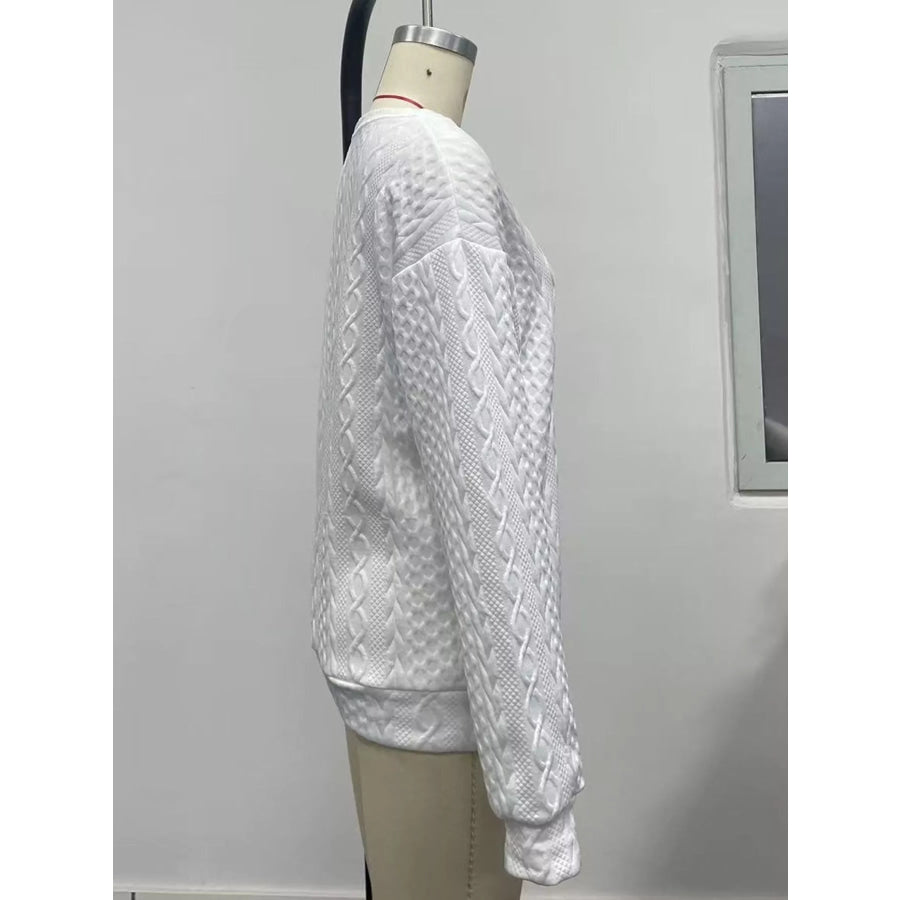 Textured Knit Crewneck Sweatshirt Apparel and Accessories