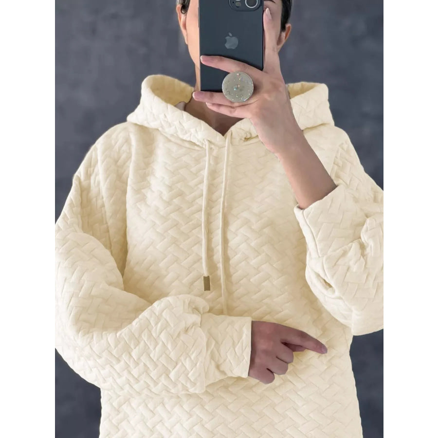 Textured Knit Hoodie Dress with Side Slit Apparel and Accessories