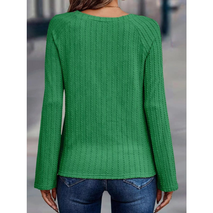 Textured Knit Long Sleeve T-Shirt Apparel and Accessories