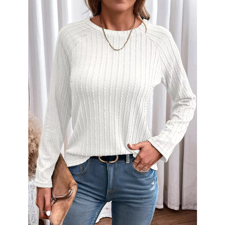 Textured Knit Long Sleeve T-Shirt Apparel and Accessories